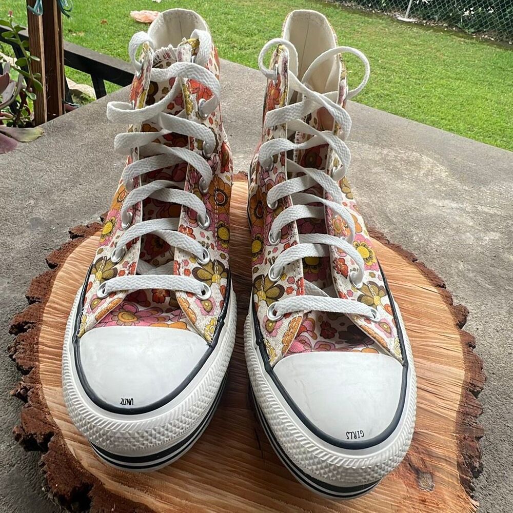 Converse Chuck Taylor All Star Unite Floral Platform Sneakers Size 7 - Picture 3 of 8